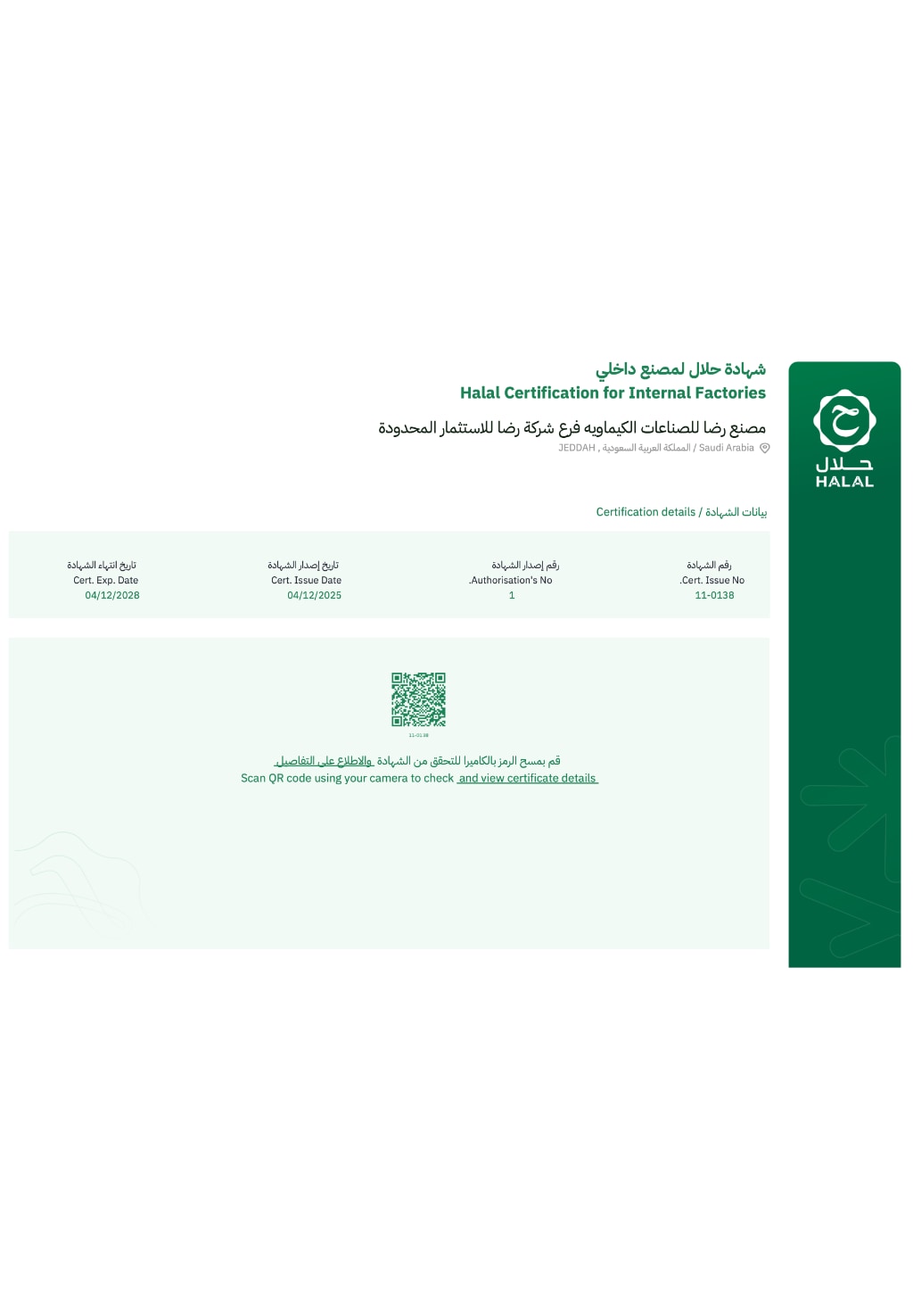 Halal Certificate 2024