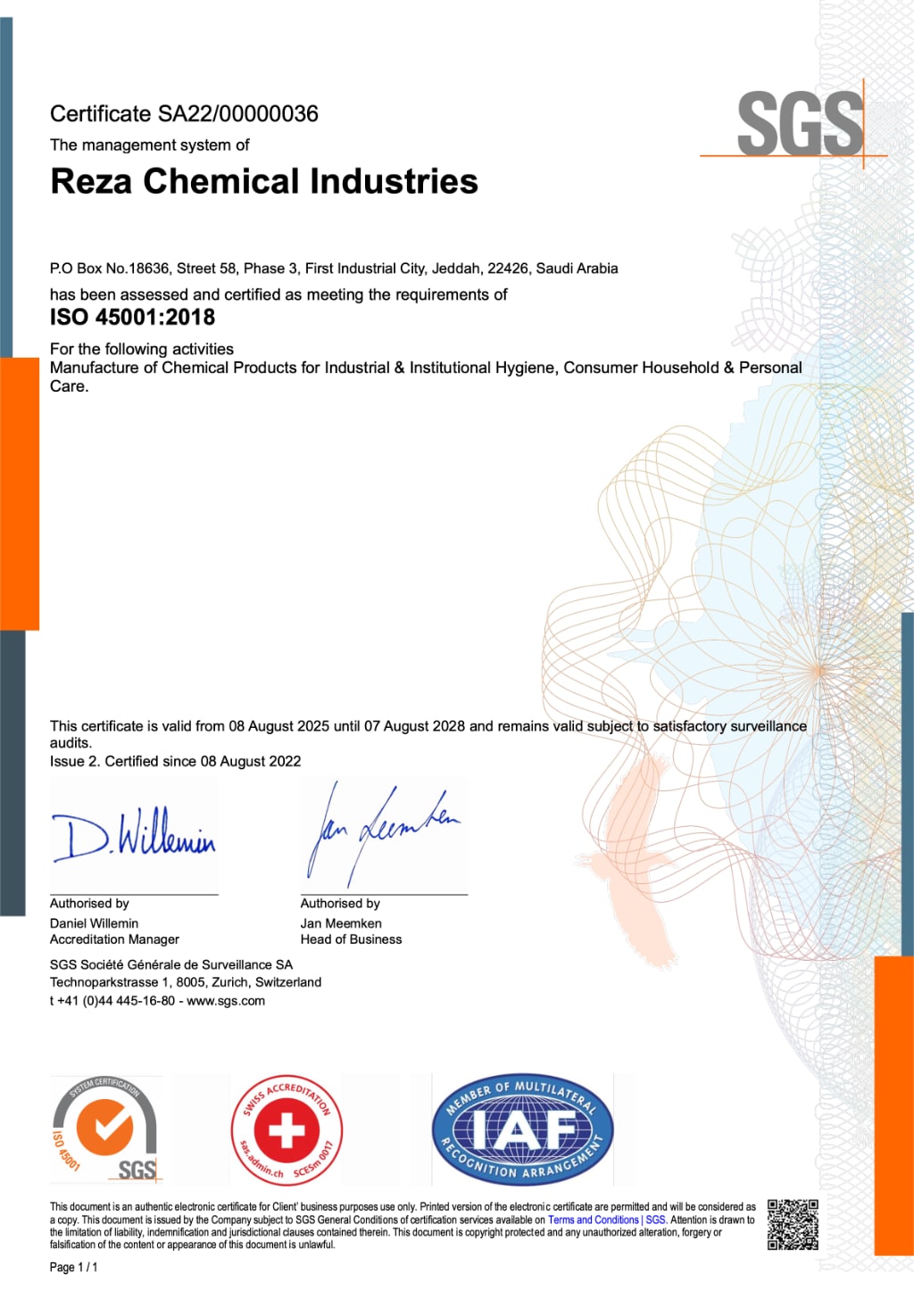 ISO 45001:2018 RCI