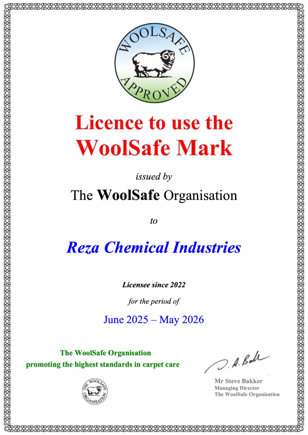 WoolSafe Licence 2026