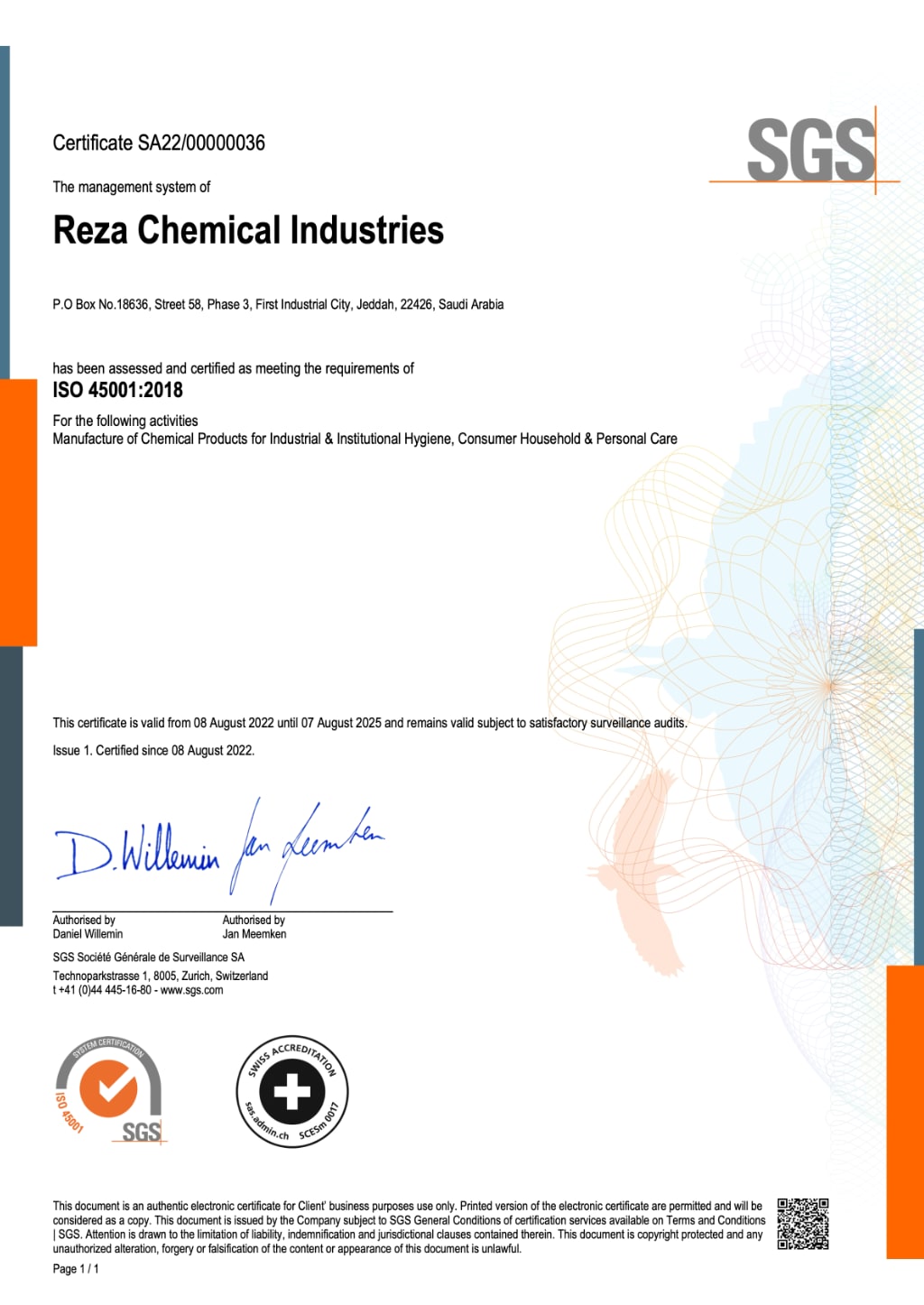 ISO 45001:2018 RCI